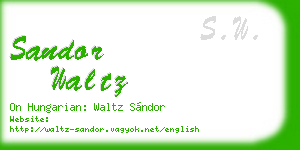 sandor waltz business card
